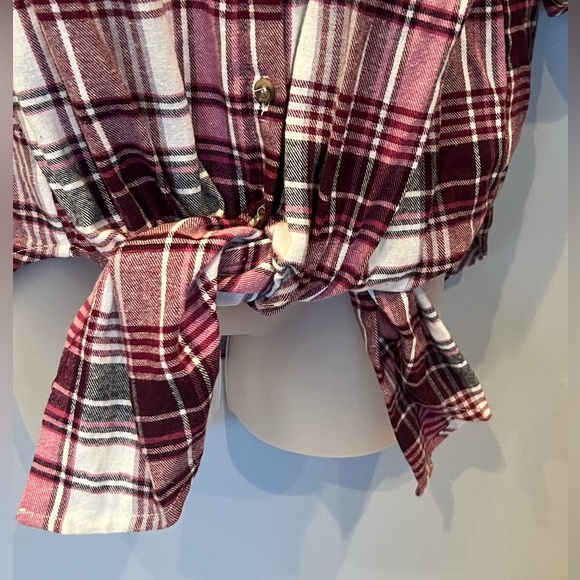 LOST + WANDER women plaid roll up sleeve shirt /size M - Picture 3 of 12